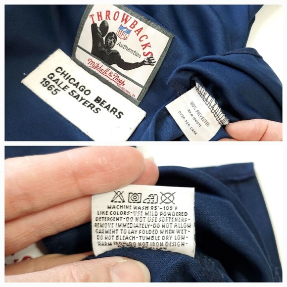 Chicago Bears Sayer 40 Mitchell Ness Mens Sz 56 XXXL Throwback 1965 Jersey Blue - Picture 6 of 13